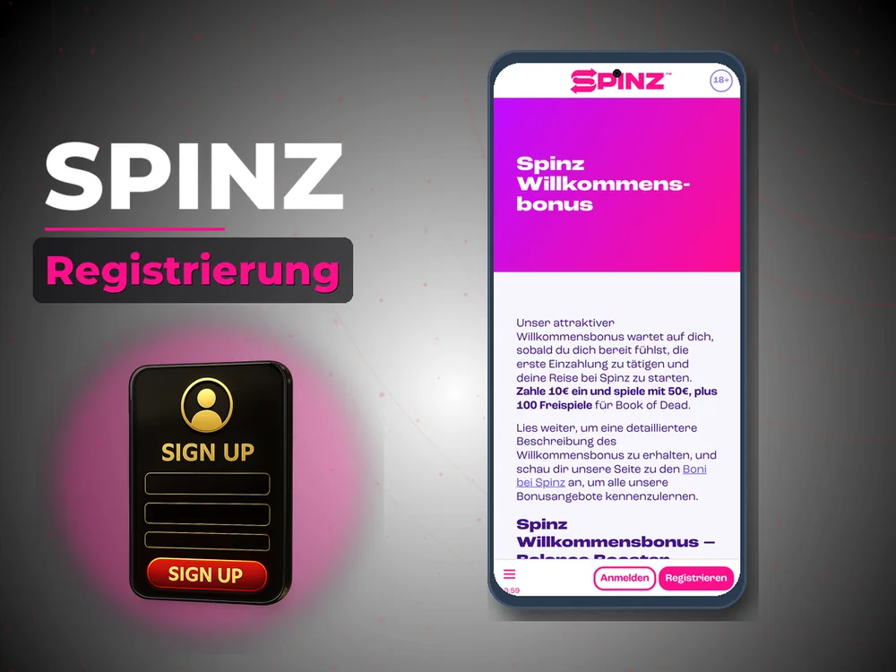 Spinz - Registrierung